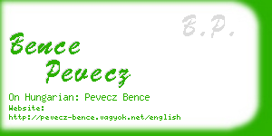 bence pevecz business card